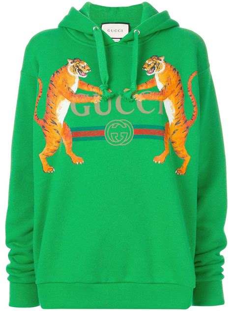 gucci teddy bear hoodie green|green Gucci tiger sweatshirt.